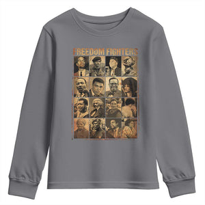 Black Freedom Fighters Youth Sweatshirt Huey P. Newton Bobby Seale Black History Month Juneteenth TS10 Charcoal Print Your Wear