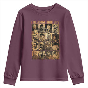 Black Freedom Fighters Youth Sweatshirt Huey P. Newton Bobby Seale Black History Month Juneteenth TS10 Maroon Print Your Wear