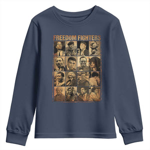 Black Freedom Fighters Youth Sweatshirt Huey P. Newton Bobby Seale Black History Month Juneteenth TS10 Navy Print Your Wear