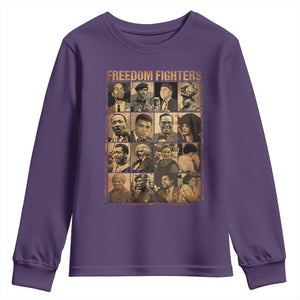 Black Freedom Fighters Youth Sweatshirt Huey P. Newton Bobby Seale Black History Month Juneteenth TS10 Purple Print Your Wear