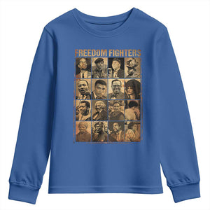 Black Freedom Fighters Youth Sweatshirt Huey P. Newton Bobby Seale Black History Month Juneteenth TS10 Royal Blue Print Your Wear