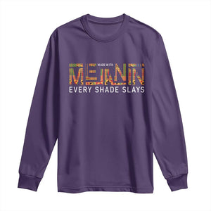 Black History Long Sleeve Shirt Melanin Kente Juneteenth Black History TS10 Purple Print Your Wear