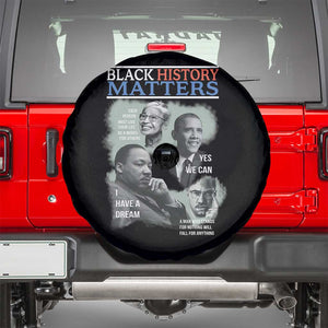 Black History Matters Spare Tire Cover MLK Malcolm X Obama Rosa Parks Inspirational Tribute TS02 Black Print Your Wear