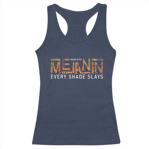 Black History Racerback Tank Top Melanin Kente Juneteenth Black History TS10 Navy Print Your Wear