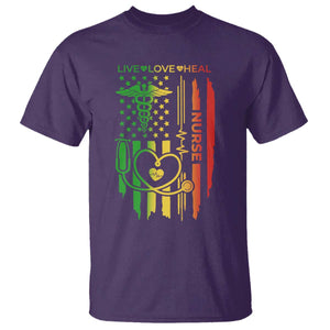 Black Nurse T Shirt American Flag Proud Afro African Women Melanin Pride TS10 Purple Print Your Wear