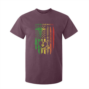 Black Nurse T Shirt For Kid American Flag Proud Afro African Women Melanin Pride TS10 Maroon Print Your Wear