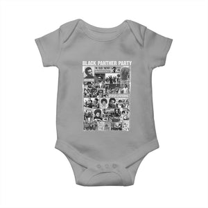 Black Panther Party Collage Baby Onesie Revolutionary Tribute to Huey P. Newton Movement Legacy TS02 Sport Gray Print Your Wear