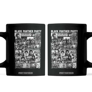 Black Panther Party Collage Coffee Mug Revolutionary Tribute to Huey P. Newton Movement Legacy TS02 Black Print Your Wear