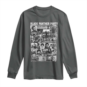 Black Panther Party Collage Long Sleeve Shirt Revolutionary Tribute to Huey P. Newton Movement Legacy TS02 Dark Heather Print Your Wear