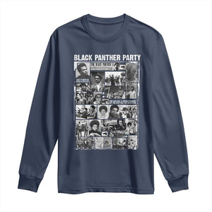 Black Panther Party Collage Long Sleeve Shirt Revolutionary Tribute to Huey P. Newton Movement Legacy TS02 Navy Print Your Wear