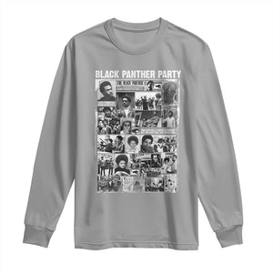 Black Panther Party Collage Long Sleeve Shirt Revolutionary Tribute to Huey P. Newton Movement Legacy TS02 Sport Gray Print Your Wear