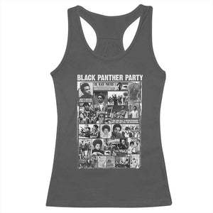 Black Panther Party Collage Racerback Tank Top Revolutionary Tribute to Huey P. Newton Movement Legacy TS02 Dark Heather Print Your Wear