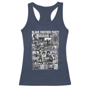 Black Panther Party Collage Racerback Tank Top Revolutionary Tribute to Huey P. Newton Movement Legacy TS02 Navy Print Your Wear