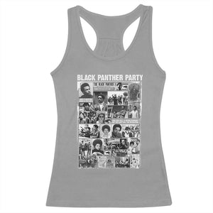 Black Panther Party Collage Racerback Tank Top Revolutionary Tribute to Huey P. Newton Movement Legacy TS02 Sport Gray Print Your Wear
