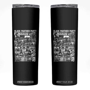 Black Panther Party Collage Skinny Tumbler Revolutionary Tribute to Huey P. Newton Movement Legacy TS02 Black Print Your Wear