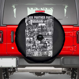 Black Panther Party Collage Spare Tire Cover Revolutionary Tribute to Huey P. Newton Movement Legacy TS02 Black Print Your Wear