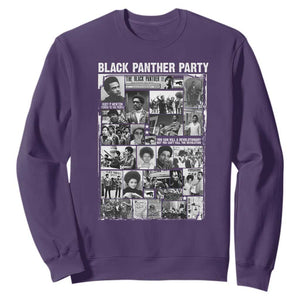 Black Panther Party Collage Sweatshirt Revolutionary Tribute to Huey P. Newton Movement Legacy TS02 Purple Print Your Wear