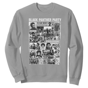 Black Panther Party Collage Sweatshirt Revolutionary Tribute to Huey P. Newton Movement Legacy TS02 Sport Gray Print Your Wear