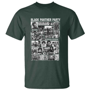 Black Panther Party Collage T Shirt Revolutionary Tribute to Huey P. Newton Movement Legacy TS02 Dark Forest Green Print Your Wear