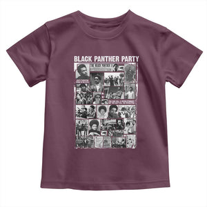 Black Panther Party Collage Toddler T Shirt Revolutionary Tribute to Huey P. Newton Movement Legacy TS02 Maroon Print Your Wear
