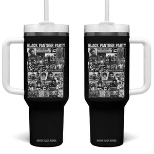 Black Panther Party Collage Tumbler With Handle Revolutionary Tribute to Huey P. Newton Movement Legacy TS02 One Size: 40 oz Black Print Your Wear