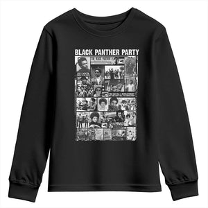 Black Panther Party Collage Youth Sweatshirt Revolutionary Tribute to Huey P. Newton Movement Legacy TS02 Black Print Your Wear