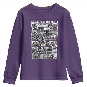 Black Panther Party Collage Youth Sweatshirt Revolutionary Tribute to Huey P. Newton Movement Legacy TS02 Purple Print Your Wear
