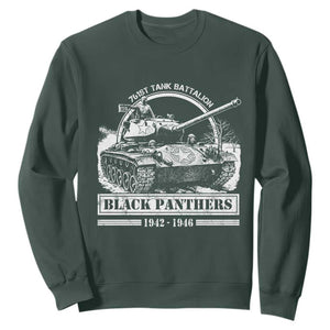 Black Panthers 761st Tank Battalion Sweatshirt WW2 Heroes Black History Month TS11 Dark Forest Green Print Your Wear
