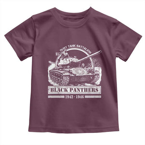 Black Panthers 761st Tank Battalion Toddler T Shirt WW2 Heroes Black History Month TS11 Maroon Print Your Wear
