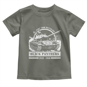 Black Panthers 761st Tank Battalion Toddler T Shirt WW2 Heroes Black History Month TS11 Military Green Print Your Wear