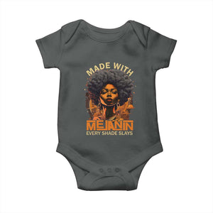 Black Women Baby Onesie Melanin Juneteenth Black History TS10 Dark Heather Print Your Wear