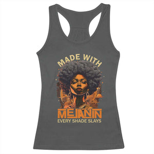 Black Women Racerback Tank Top Melanin Juneteenth Black History TS10 Dark Heather Print Your Wear