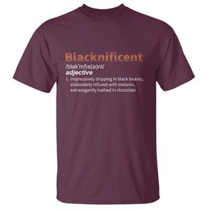 Blacknificient Definition T Shirt Black History African Roots African American TS10 Maroon Print Your Wear