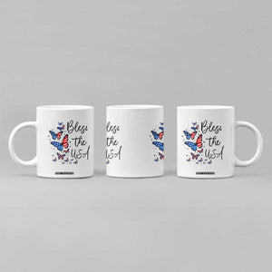 Bless The USA 4th of July Coffee Mug Patriotic American Flag Butterfly Independence Day TS11 Print Your Wear