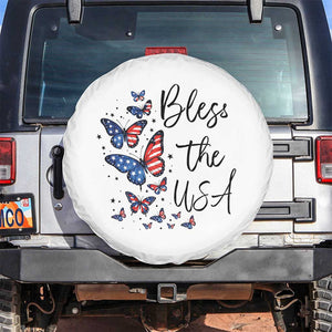 Bless The USA 4th of July Spare Tire Cover Patriotic American Flag Butterfly Independence Day TS11 No hole White Print Your Wear