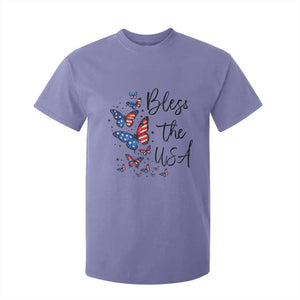 Bless The USA 4th of July T Shirt For Kid Patriotic American Flag Butterfly Independence Day TS11 Violet Print Your Wear