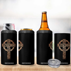 Blessed Dad Christian 4 in 1 Can Cooler Tumbler Religious Cross Fathers Day TS11 Print Your Wear