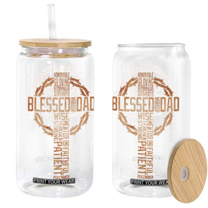 Blessed Dad Christian Glass Can Religious Cross Fathers Day TS11 Black Print Your Wear