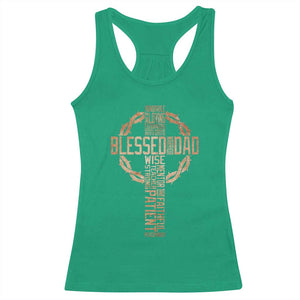 Blessed Dad Christian Racerback Tank Top Religious Cross Fathers Day TS11 Irish Green Print Your Wear