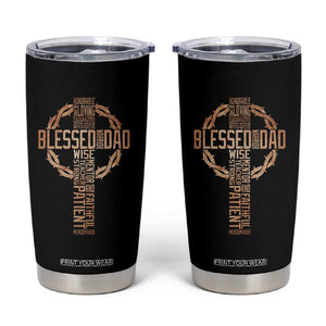 Blessed Dad Christian Tumbler Cup Religious Cross Fathers Day TS11 Black Print Your Wear