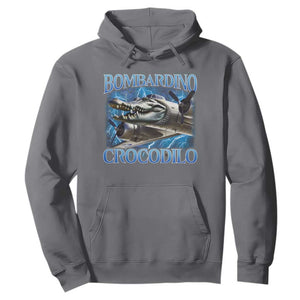 Bombardino Crocodilo Hoodie Internet Memes Italian Brainrot TS10 Charcoal Print Your Wear