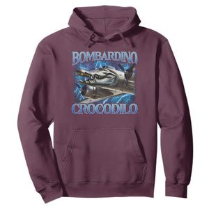 Bombardino Crocodilo Hoodie Internet Memes Italian Brainrot TS10 Maroon Print Your Wear