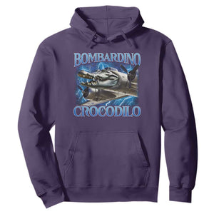 Bombardino Crocodilo Hoodie Internet Memes Italian Brainrot TS10 Purple Print Your Wear