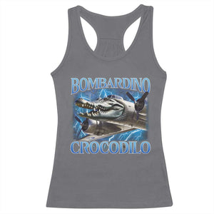 Bombardino Crocodilo Racerback Tank Top Internet Memes Italian Brainrot TS10 Charcoal Print Your Wear