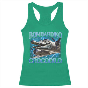 Bombardino Crocodilo Racerback Tank Top Internet Memes Italian Brainrot TS10 Irish Green Print Your Wear