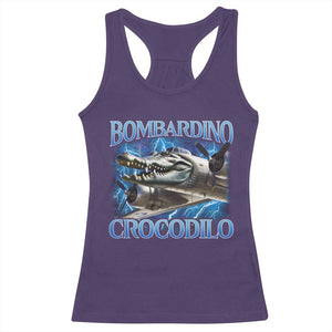 Bombardino Crocodilo Racerback Tank Top Internet Memes Italian Brainrot TS10 Purple Print Your Wear