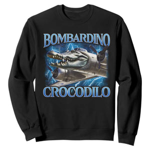 Bombardino Crocodilo Sweatshirt Internet Memes Italian Brainrot TS10 Black Print Your Wear