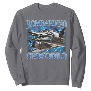 Bombardino Crocodilo Sweatshirt Internet Memes Italian Brainrot TS10 Charcoal Print Your Wear