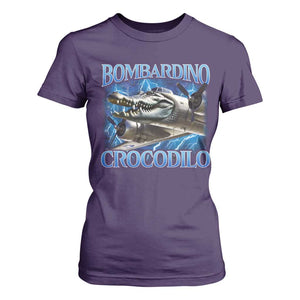 Bombardino Crocodilo T Shirt For Women Internet Memes Italian Brainrot TS10 Purple Print Your Wear