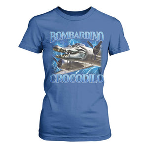 Bombardino Crocodilo T Shirt For Women Internet Memes Italian Brainrot TS10 Royal Blue Print Your Wear